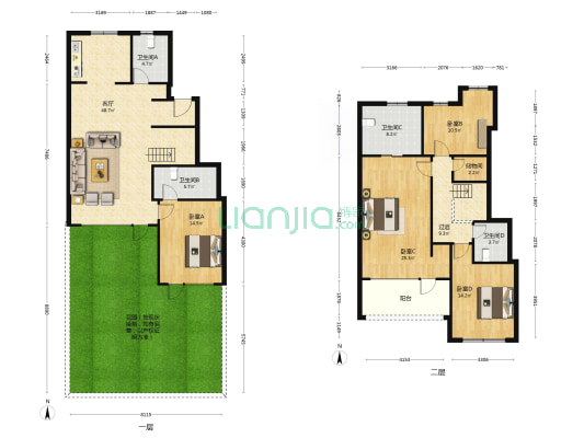 蜀道蓝城桃李春风 4室1厅4卫 281平方