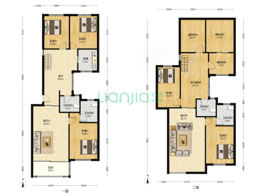 明珠花园(市南) 6室3厅4卫 242平方