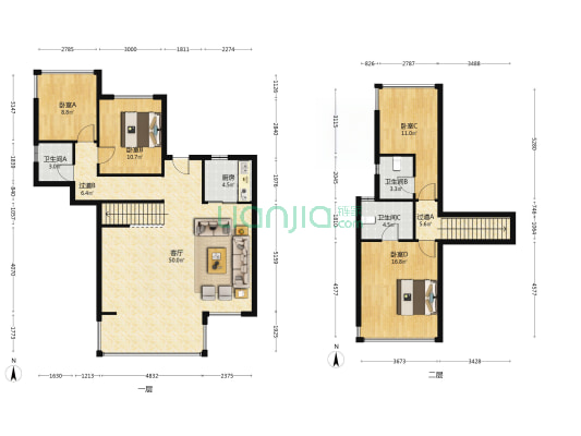 领地悦中心 4室1厅3卫 148平方