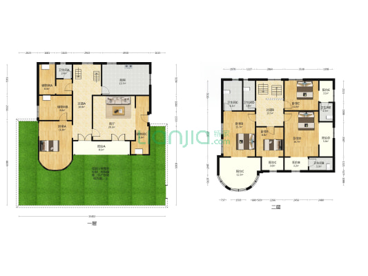 明日苑 5室1厅5卫 218平方