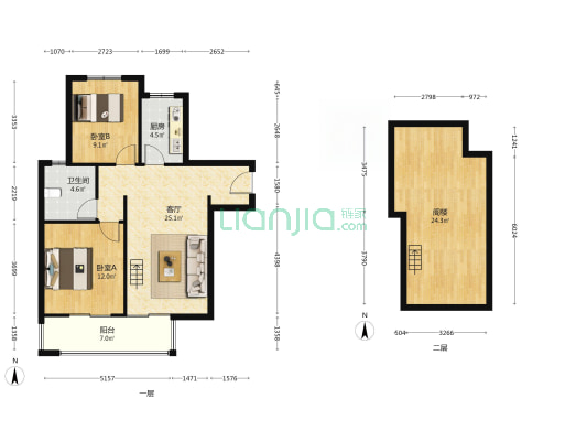 花语佳境花苑 2室1厅1卫 92平方