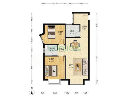 锦绣嘉南雅园 2室1厅1卫 70平方