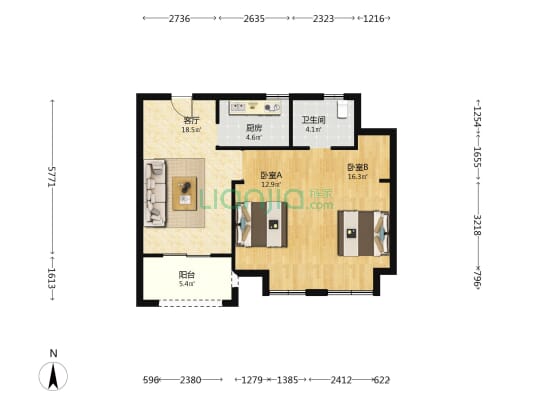 甬樾湾西区 2室1厅1卫 79平方