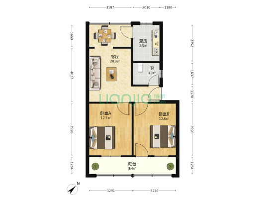 襄樊市樊城区分局职工街家属院 2室1厅1卫 75平方