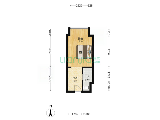 紫薇万科生活广场 1室0厅1卫 38平方