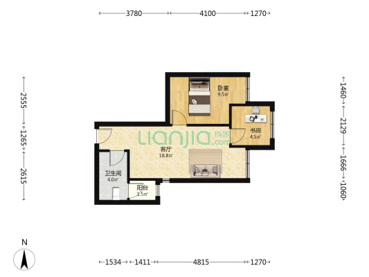 招商时光序 2室1厅1卫 45平方