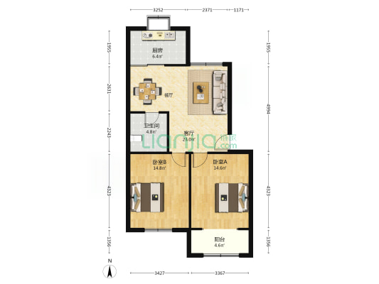 石桥街4号院 2室1厅1卫 83平方