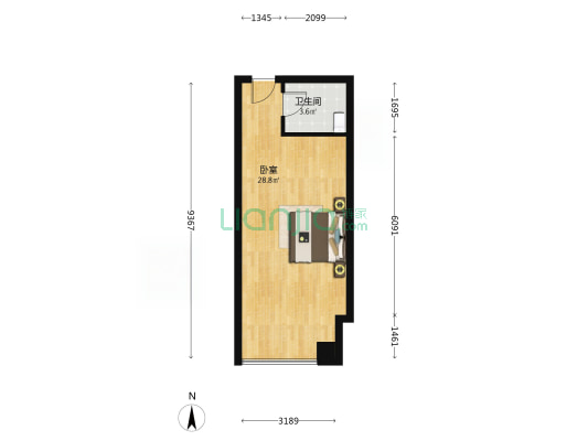 金品会展世界城 1室0厅1卫 44平方