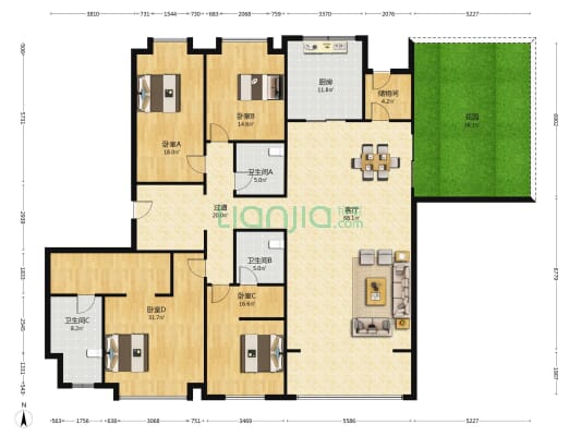 运达会展湾 4室1厅3卫 269平方