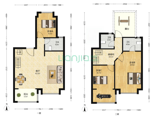 中锐·星悦江南 3室1厅3卫 132平方