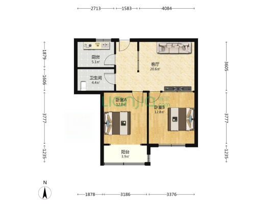 旭泰花园 2室1厅1卫 74平方