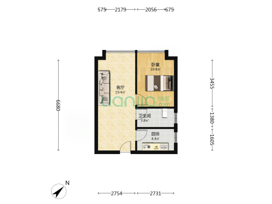 蓝光公园锦汇 1室1厅1卫 55平方