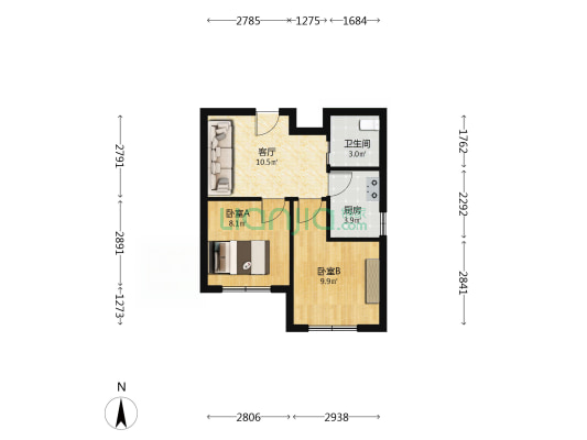 保工家苑 2室1厅1卫 57平方