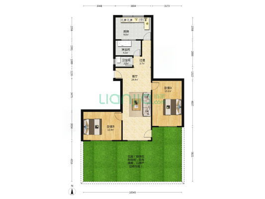 国税局家属院 2室1厅2卫 92平方