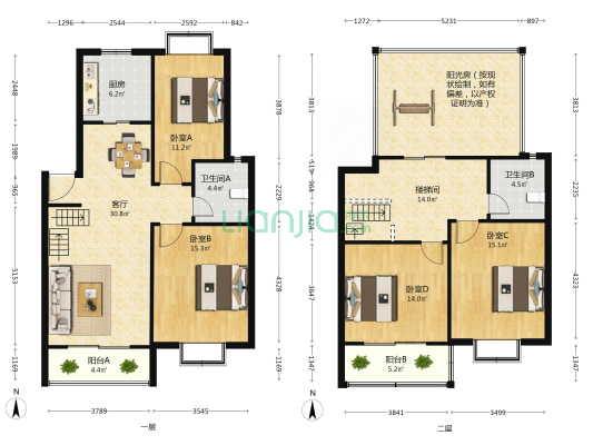 丽水湾东区 4室1厅2卫 151平方