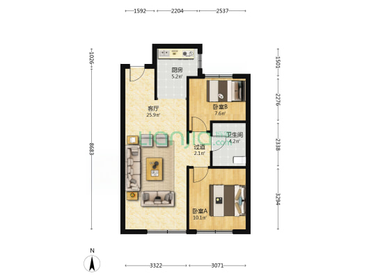 永安東庭 2室1厅1卫 82平方
