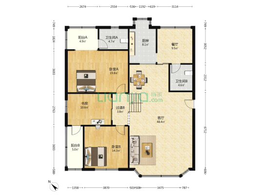 建新东路69号 3室2厅2卫 150平方