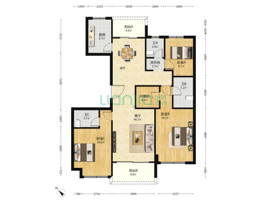 枫华西湖半岛 3室1厅4卫 150平方