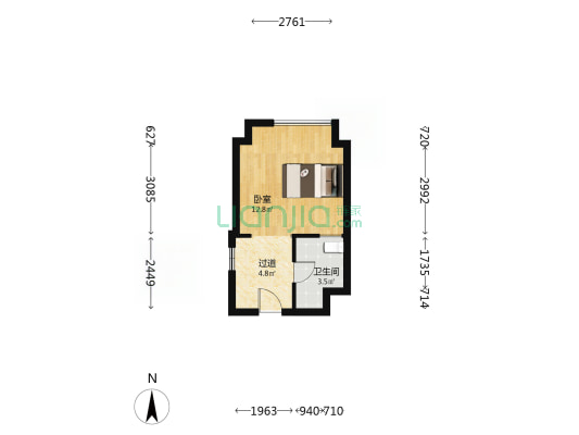 山钢东部新天地 1室0厅1卫 36平方