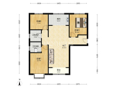 南北通透三居室，明厨明卫，采光视野好。-涿州鹏渤·印象城户型图