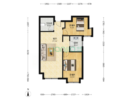 此房自住标准精装未住,楼层好 视野宽阔 采光充足-户型图