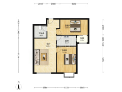 房子属于朝南两居中间楼层本满二-涿州翡翠滨江户型图