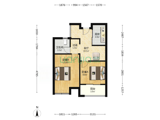 保亭人家 2室1厅1卫 57平方