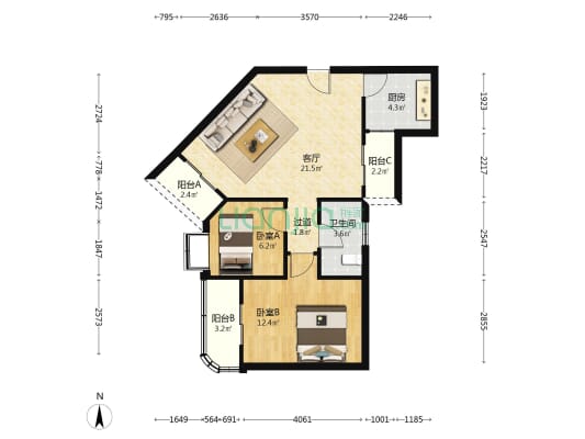 逸湖居 2室1厅1卫 72平方
