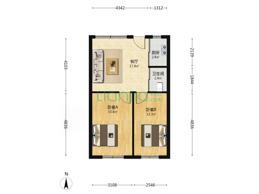 五羊里 2室1厅1卫 40平方