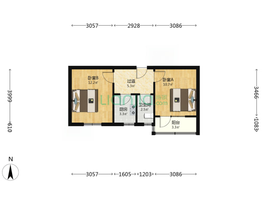 伏牛路145号院 2室0厅1卫 47平方