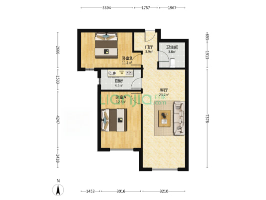 精装修，楼层好，诚意出售，看房方便-户型图