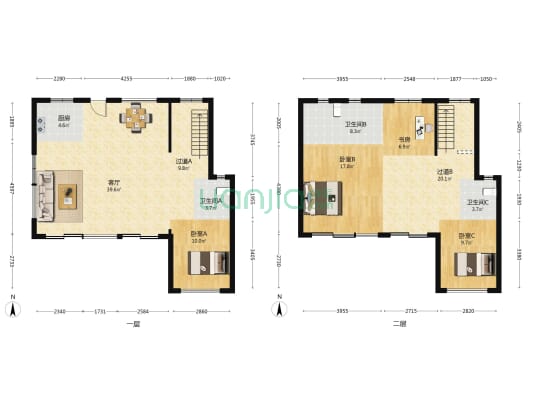 晨曦湾花苑 4室1厅3卫 153平方