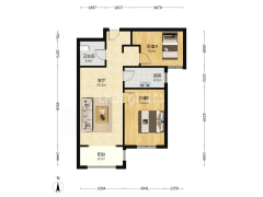 南向两居 简单装修 满二税少 24小时安保-涿州鹏渤印象城牛津花园户型图