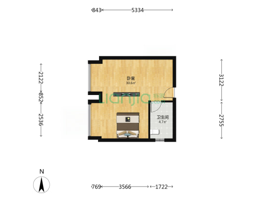 长冶南阳御龙府二期 1室0厅1卫 50平方