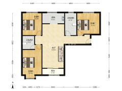 此房业主直售，3居2卫，南北通透，-涿州翡翠滨江户型图