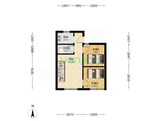 文苑楼 2室1厅1卫 45平方