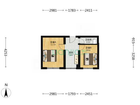 新建里 2室0厅1卫 40平方