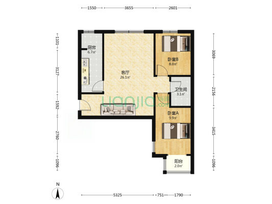 城区的精品楼盘，位置好，配套设施齐全，西丁，双塔-户型图