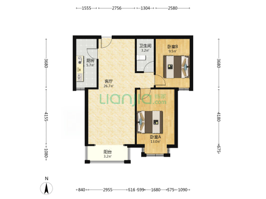 老城区的精品楼盘，位置好，配套设施齐全，西丁，双塔-户型图