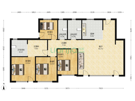 影都学府宸院 4室1厅3卫 177平方