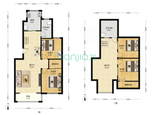 名仕佳苑 4室2厅2卫 93平方