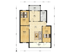 此房板楼，公摊小，低楼层上下楼方便，集中供暖-涿州联合小区二号院户型图