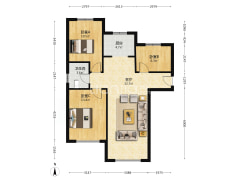 西户 明卫 南北通透三居 毛坯 楼下公园 视野开阔-涿州K2狮子城南区户型图