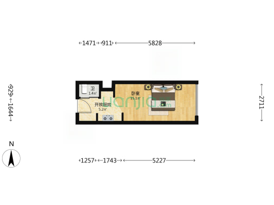 万科小世界二期 1室0厅1卫 31平方