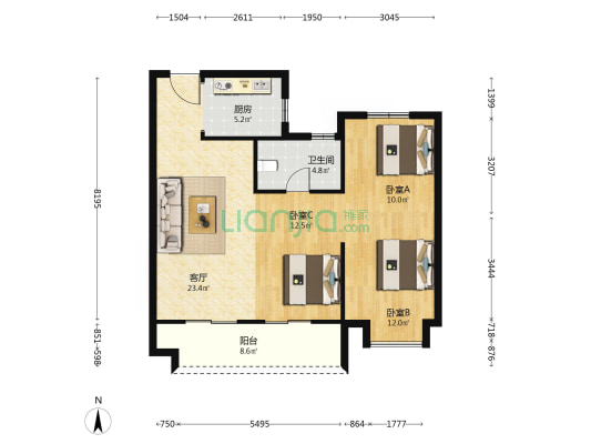 万和光谷 3室1厅1卫 98平方
