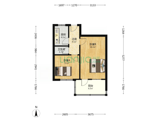 北光明里30号 2室0厅1卫 49平方