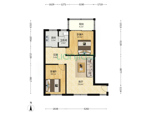 龙湾小区 2室1厅1卫 65平方