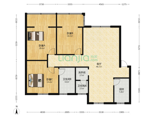 汇丰路2号 3室1厅3卫 132平方