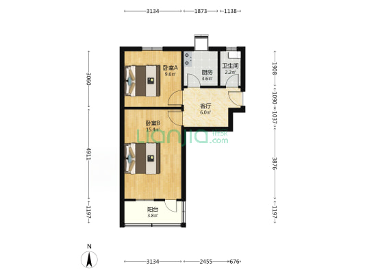塔湾路51号院 2室1厅1卫 48平方