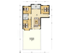 业主诚心出售，南北通透三居户型方正，全天采光。-涿州高铁新干线户型图